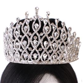 Crystal Swirl Teardrop Crown Tiara