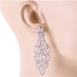 Rhinestones Leaf Mesh Earring