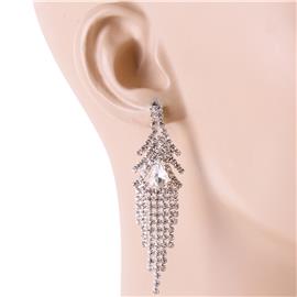 Rhinestones Fringed Earring