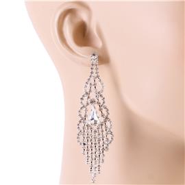 Rhinestones Tear Mesh Earring