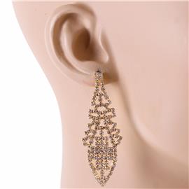 Rhinestones Dangling Square Earring