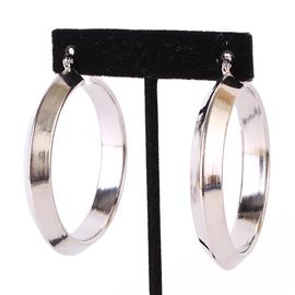 "".60" Metal Triangle Tubing Hoop Earring "