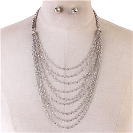 Link Multi-Chain Necklace Set