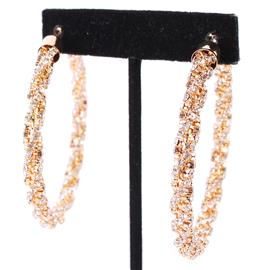 60MM Rhinestone Twist Hoop Earring