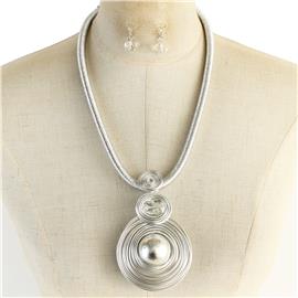 Fashion Cord Round Necklace Set