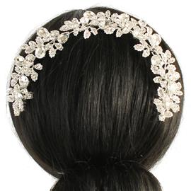 Crystal Tear-Leaf Hair Comb