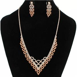 Rhinestone Necklace Set