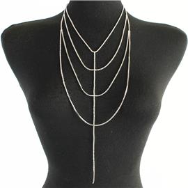 4 Ln Rhinestone Necklace