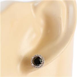 CZ Round Crown Earring