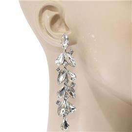 Crystal Long Leaves Earring