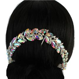 Crystal Leaf Hair Comb