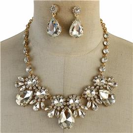 Crystal Tear Necklace Set