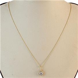 Cubic Zirconia Round Dangling Necklace