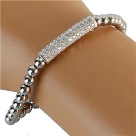 Stainless Steel Bar Stones Bracelet