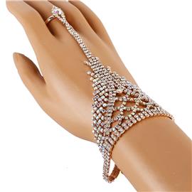 Rhinestone Bracelet With Ring