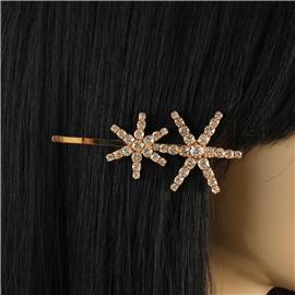 Rhinestones Double Star Hair Pin