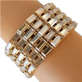 Rhinestone Casting 5 Row Stretch Bracelet