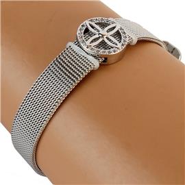 Stainless Steel Buckle Clover Bracelet