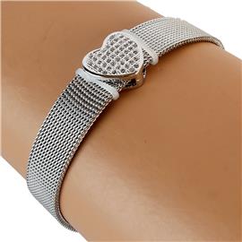 Stainless Steel Buckle Heart Bracelet