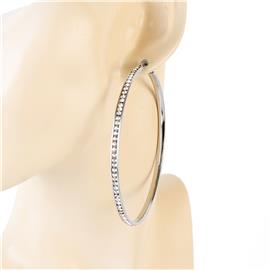 Stainless Steel CZ Hoop Earring