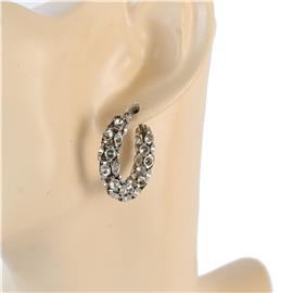 Stainless Steel Hammered Hoop Earring