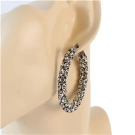 Stainless Steel Hammered Hoop Earring