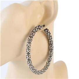 Stainless Steel Hammered Hoop Earring