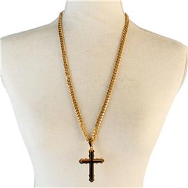 Stainless Steel Cross Long Necklace