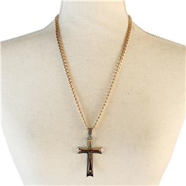 Stainless Steel Cross Long Necklace