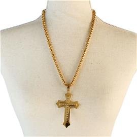 Stainless Steel Cross Long Necklace