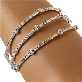 Rhinestone 3 Lines Bracelet