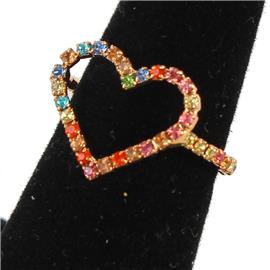 Rhinestones Heart Ring