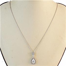 Cubic Zirconia Teardrop Necklace