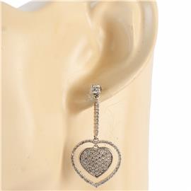 CZ Heart Dangling Earring