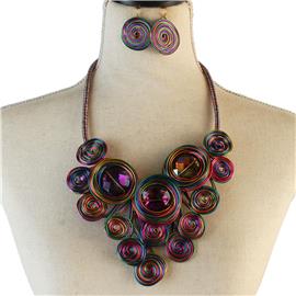 Fashion Wired Round Necklace Set