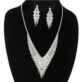 Rhinestones Casting Necklace Set