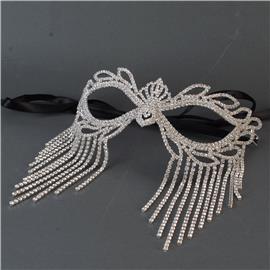 Rhinestone Fringed Mask