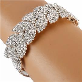 Rhinestone Leaves Bracelet