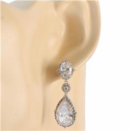 CZ Teardrop Dangling Earring