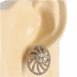 CZ Oval Earring