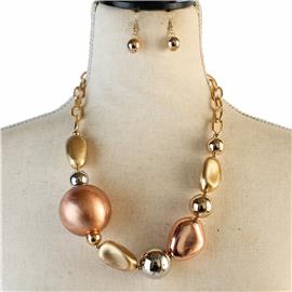 Fashion Metal Chain Ball Necklace Set