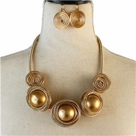 Fashion Cord Ball Necklace Set