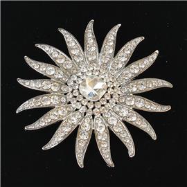 Rhinestone Sunflower Brooch