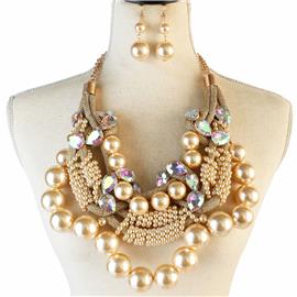 Fashion Pearl Chunky Necklace Set