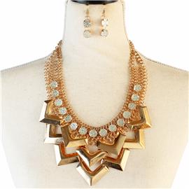 Fashion Metal With Crystal Necklace Set