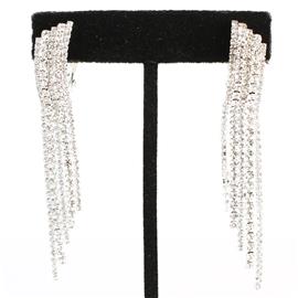 Rhinestones Fringed Clip-On Earring