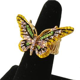 Rhinestones Butterfly Stretch Ring