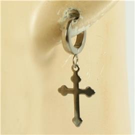 Stainless Steel Cross Huggie Earring