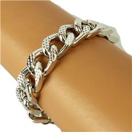 Metal Hammered Link Bracelet