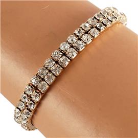 Rhinestones Two Lines Stretch Bracelet